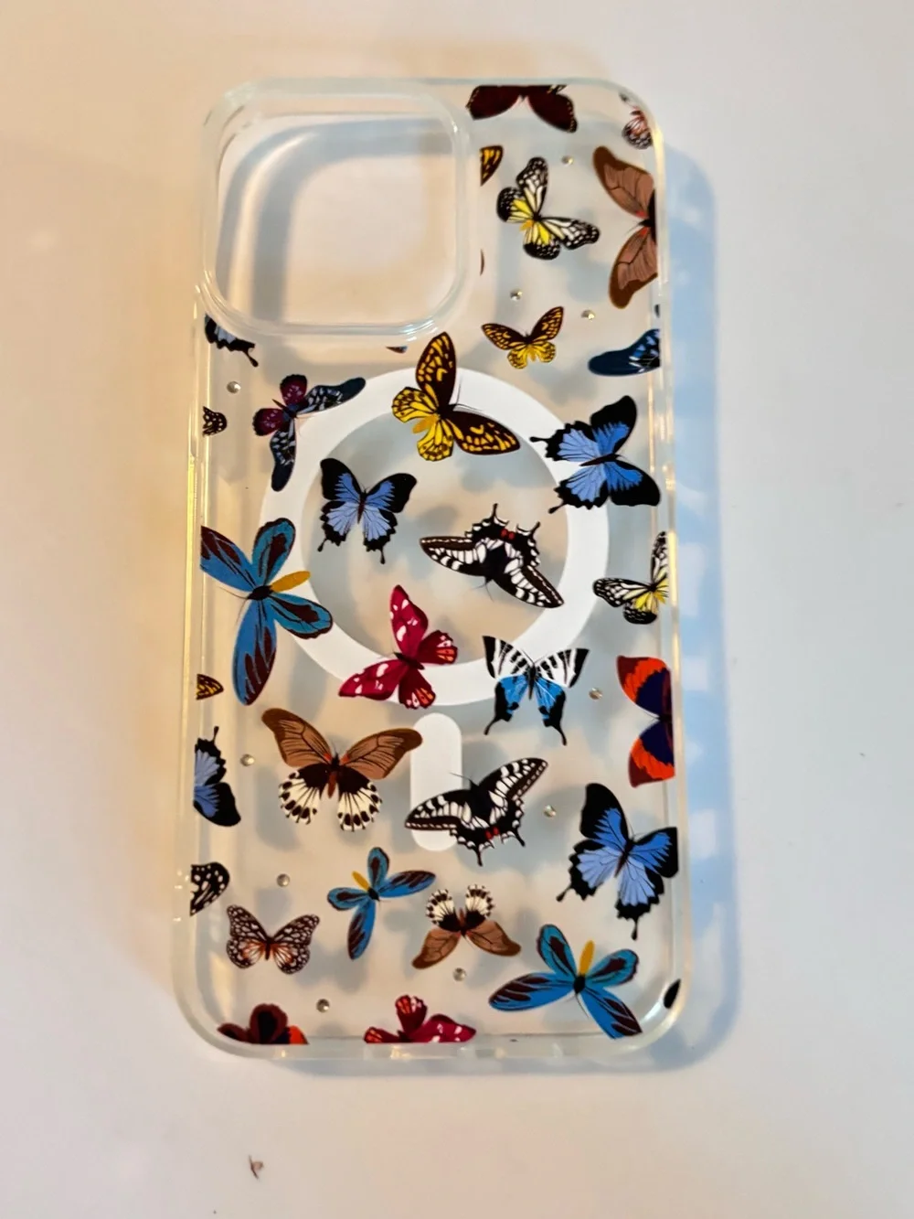 Clear Butterfly Print Phone Case — Multi-Color